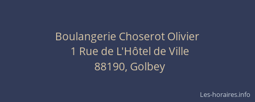 Boulangerie Choserot Olivier