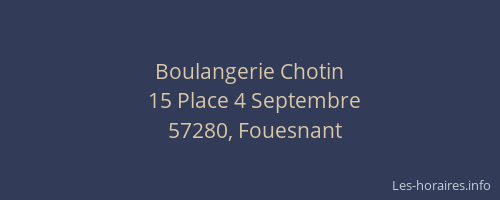 Boulangerie Chotin