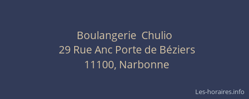 Boulangerie  Chulio