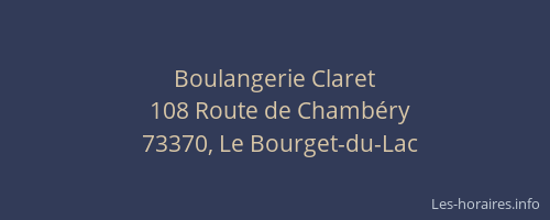 Boulangerie Claret