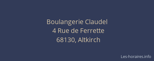 Boulangerie Claudel