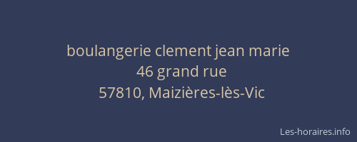 boulangerie clement jean marie