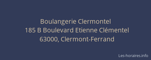 Boulangerie Clermontel