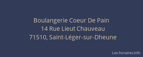 Boulangerie Coeur De Pain