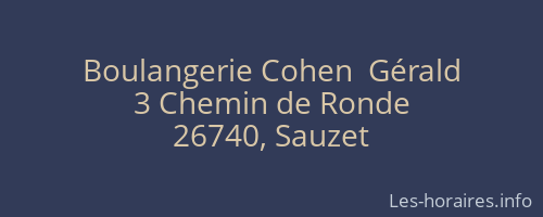 Boulangerie Cohen  Gérald