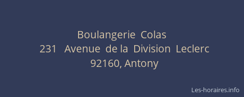 Boulangerie  Colas