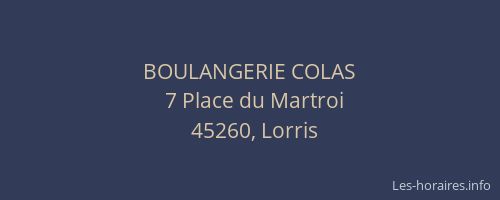 BOULANGERIE COLAS