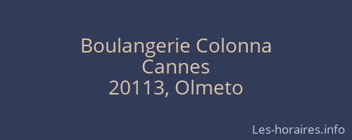 Boulangerie Colonna