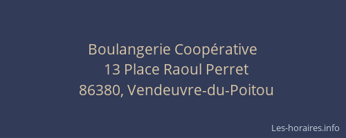 Boulangerie Coop&eacute;rative