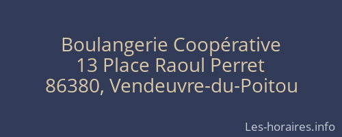Boulangerie Coopérative