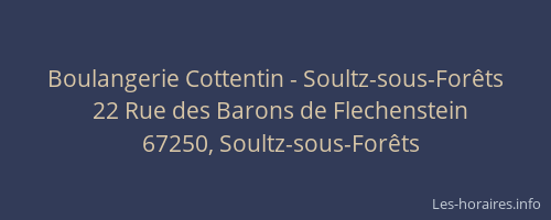 Boulangerie Cottentin - Soultz-sous-Forêts