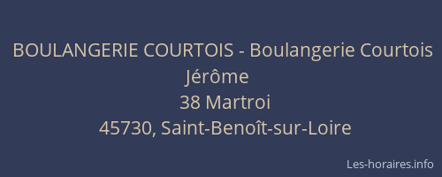 BOULANGERIE COURTOIS - Boulangerie Courtois J&eacute;r&ocirc;me