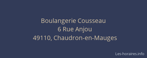 Boulangerie Cousseau