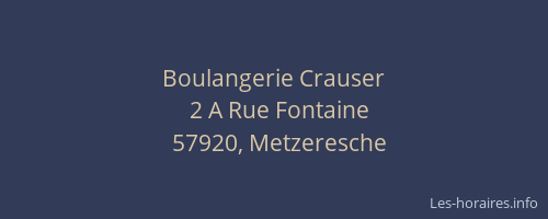 Boulangerie Crauser