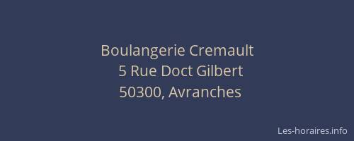 Boulangerie Cremault