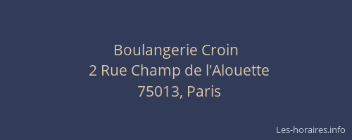 Boulangerie Croin