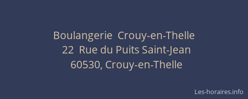 Boulangerie  Crouy-en-Thelle