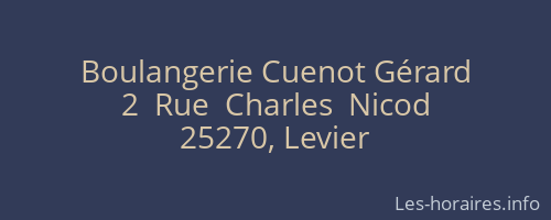 Boulangerie Cuenot Gérard