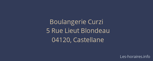 Boulangerie Curzi