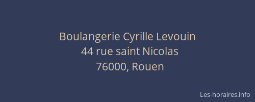 Boulangerie Cyrille Levouin