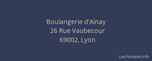 Boulangerie d'Ainay