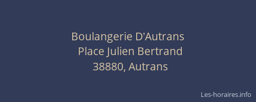 Boulangerie D'Autrans