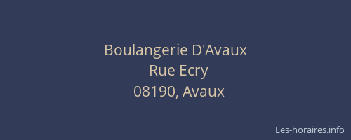 Boulangerie D'Avaux