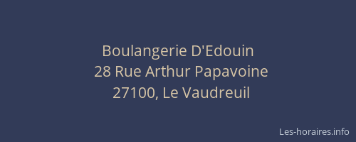 Boulangerie D'Edouin