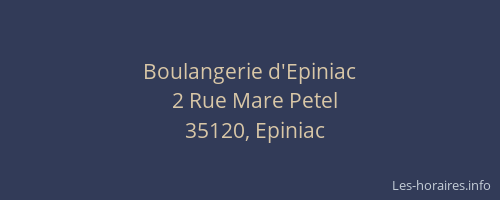 Boulangerie d'Epiniac