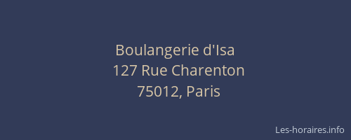 Boulangerie d'Isa