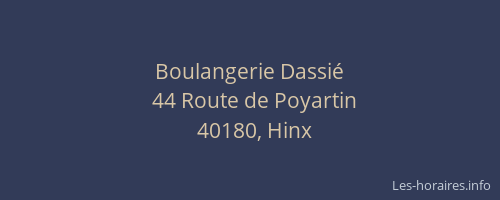 Boulangerie Dassi&eacute;
