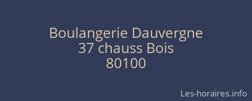 Boulangerie Dauvergne