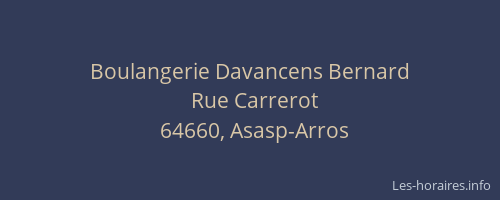 Boulangerie Davancens Bernard