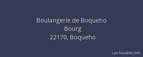 Boulangerie de Boqueho