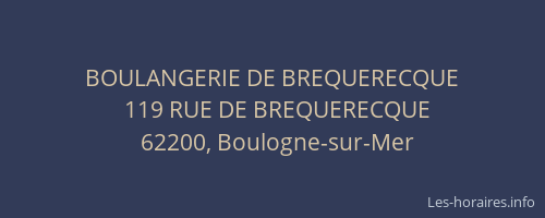 BOULANGERIE DE BREQUERECQUE