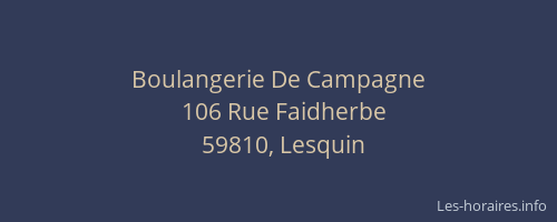 Boulangerie De Campagne