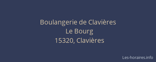 Boulangerie de Clavi&egrave;res