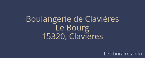 Boulangerie de Clavières