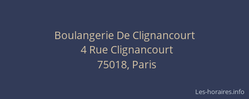 Boulangerie De Clignancourt