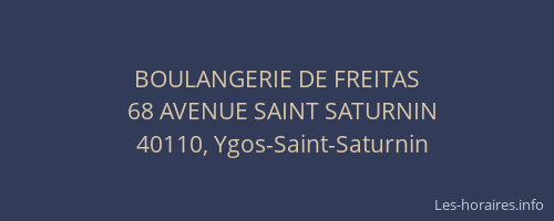 BOULANGERIE DE FREITAS