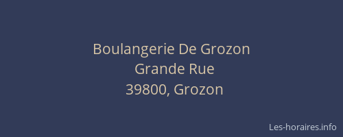 Boulangerie De Grozon
