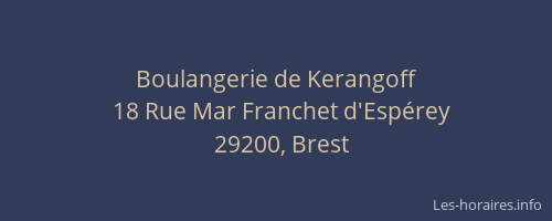 Boulangerie de Kerangoff