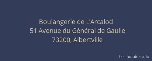 Boulangerie de L'Arcalod