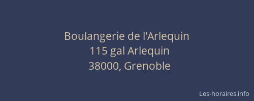 Boulangerie de l'Arlequin