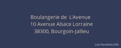 Boulangerie de  L'Avenue