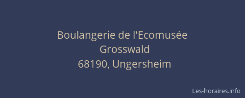 Boulangerie de l'Ecomus&eacute;e