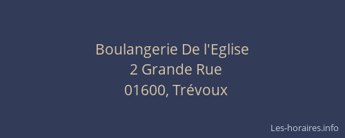 Boulangerie De l'Eglise