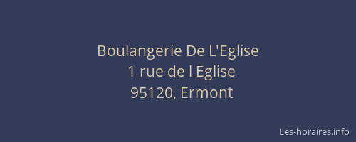 Boulangerie De L'Eglise