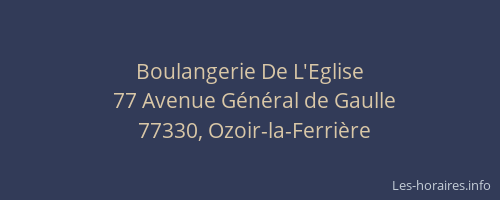 Boulangerie De L'Eglise