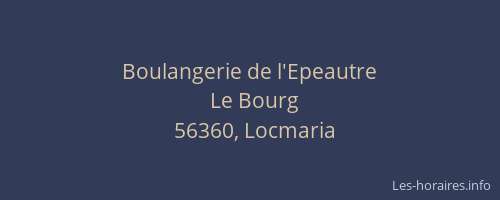 Boulangerie de l'Epeautre